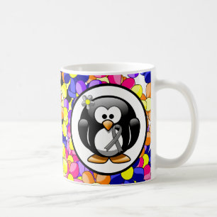 Gray Awareness Ribbon Penguin Kaffeetasse