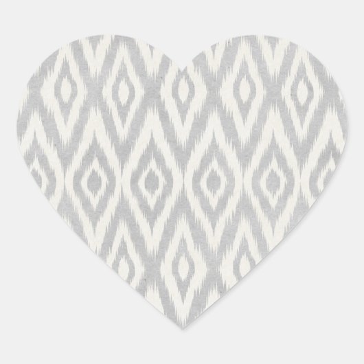 Gray Aztec Pastel Watercolor Ikat Soft Geometric Herz-Aufkleber (Vorderseite)