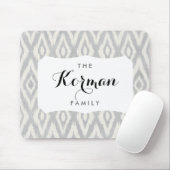 Gray Aztec Pastel Watercolor Ikat Soft Geometrie Mousepad (Mit Mouse)