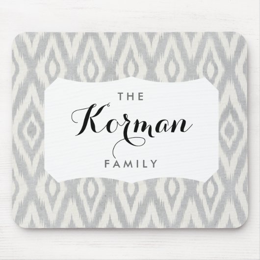 Gray Aztec Pastel Watercolor Ikat Soft Geometrie Mousepad (Vorne)