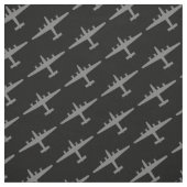 Gray B-24 Liberator Flugzeugmuster Schwarze Stoffe (Muster)