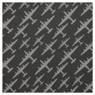 Gray B-24 Liberator Flugzeugmuster Schwarze Stoffe