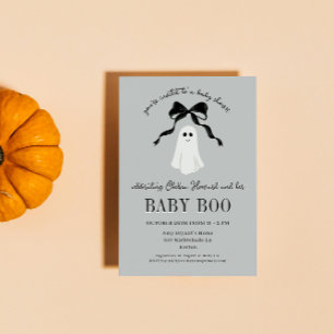 Gray Baby Boo Ghost Halloween Baby Dusche Einladung
