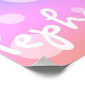 Gray Baby Elephant Niedlich Rainbow Poster Printin (Ecke)