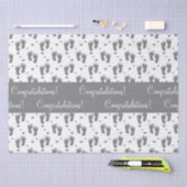 Gray Baby Footprints and Hearts Seidenpapier (Handwerk)