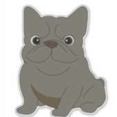 Gray Baby French Bulldog, Cream, Aufkleber (Vorderseite)