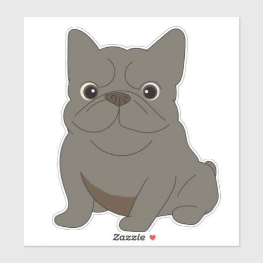 Gray Baby French Bulldog, Cream, Aufkleber (Blatt)