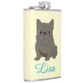 Gray Baby French Bulldog, Cream, Flachmann (Rechts)