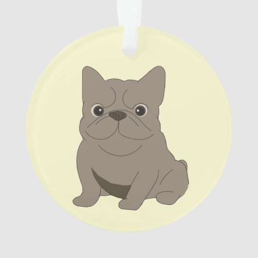 Gray Baby French Bulldog, Cream, Ornament (Rückseite)