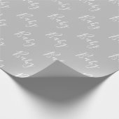 Gray Baby Script Elegant Baby Wrapping Paper Geschenkpapier (Ecke)