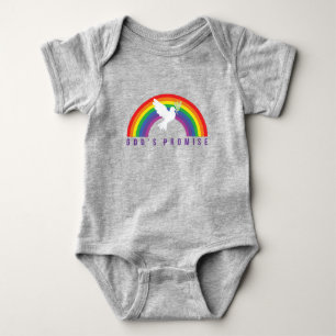 Gray Baby Snap T-Shirt Gottes versprochener Regenb Strampler