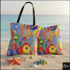 Gray Background Primary Color Abstract Shapes Tasche