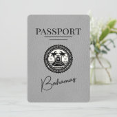 Gray Bahamas Passport Save the Date (Stehend Vorderseite)