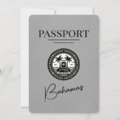 Gray Bahamas Passport Save the Date (Vorderseite)