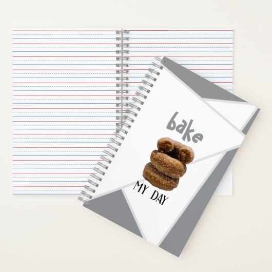Gray Bake My Day Spiral Notebook Notizblock (Innen)