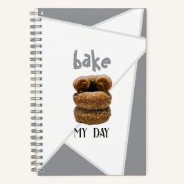 Gray Bake My Day Spiral Notebook Notizblock