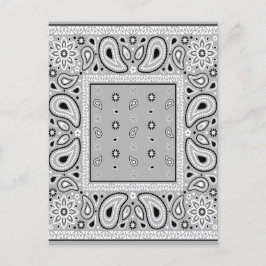 Gray Bandana Paisley Country Hip Hop Cowboy Einladungspostkarte