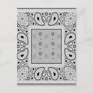 Gray Bandana Paisley Country Hip Hop Cowboy Einladungspostkarte