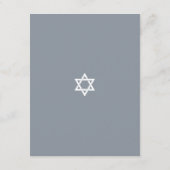 Gray Bar Mitzvah Silver Tallit Bold Modern Simple Begleitkarte (Rückseite)