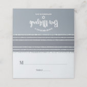 Gray Bar Mitzvah Silver Tallit Bold Script Modern Platzkarte (Außenseite Aufgefaltet)