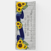 Gray Barn Wood Navy Blauer Sonnenblume Rustikale H Banner (Vertikal)