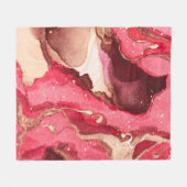 Gray Batik Illustration. Weiße Silky Textur. Rose Fleecedecke (Vorderseite (Horizontal))
