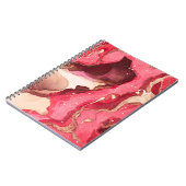 Gray Batik Illustration. Weiße Silky Textur. Rose Notizblock (Linke Seite)