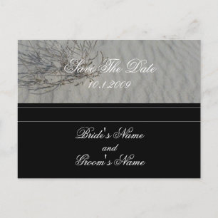 Gray Beach Save the Date Postkarte. Ankündigungspostkarte