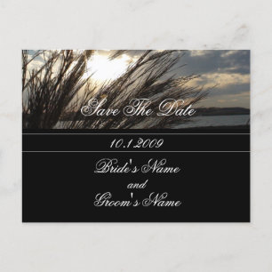 Gray Beach Save the Date Postkarte. Ankündigungspostkarte