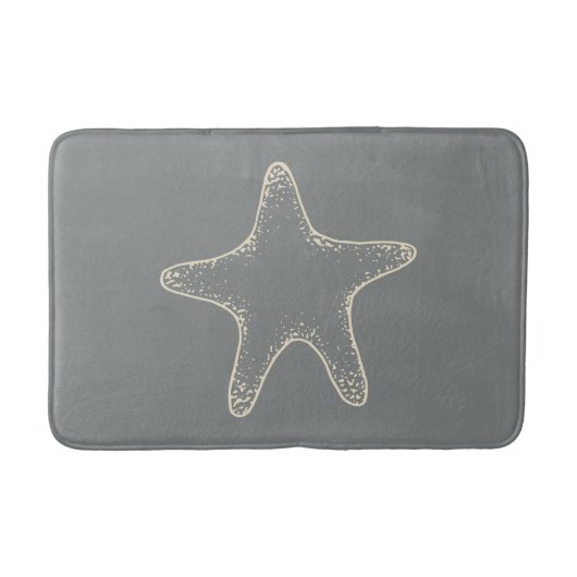 Gray Beach Starfish Wasserbad Rug Bath Mat Badematte (Vorderseite)