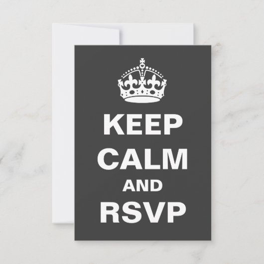Gray Behalt Calm Wedding RSVP Karte (Vorderseite)