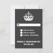 Gray Behalt Calm Wedding RSVP Karte (Rückseite)