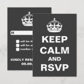 Gray Behalt Calm Wedding RSVP Karte (Vorne/Hinten)