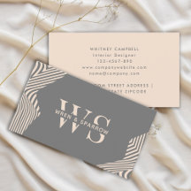 Gray Beige Abstrakt Stylish Monogram Modern