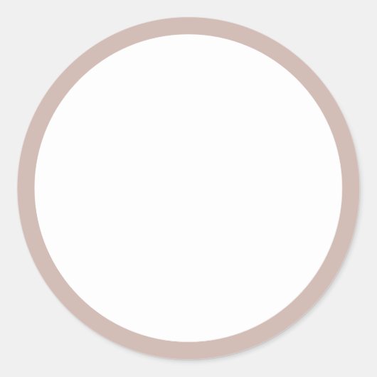 Gray Beige Blank Classic Round Sticker (Vorderseite)