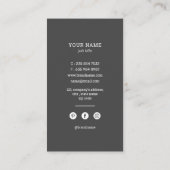 Gray Beruflich Simple Elegante Business Card Visitenkarte (Rückseite)