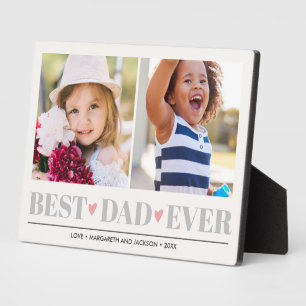 Gray BEST VATER EVER Collage 2 Foto Rosa Herzen Fotoplatte