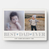 Gray BEST VATER JE Collage 2 Foto BLAUE HEARTS Fotoplatte (Vorderseite)