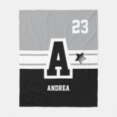 Gray & Black All Varsity Sport Letters Fleecedecke (Vorderseite)