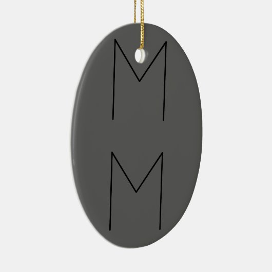 Gray Black Bold Monogram Modern Initials Keramik Ornament (Rechts)