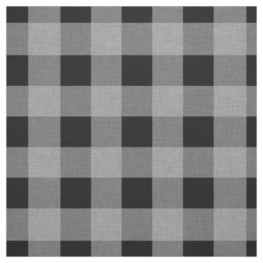 Gray Black Buffalo Kariert | Große Karos | Custom Stoff (Muster)