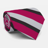 Gray Black & Burgund University Striped Krawatte (Gerollt)