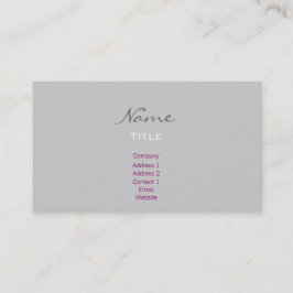 Gray/Black Business Cards Trendy Minimal Mode Visitenkarte