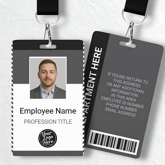 Gray Black Corporate Employee Photo ID Ausweis