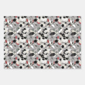 Gray Black Floral Winter Magnolia Geschenkpapier Set (Vorderseite)