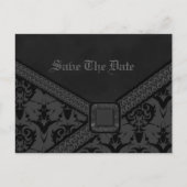 Gray & Black Goth Lace Wedding Ankündigungspostkarte (Vorderseite)