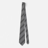 Gray Black Gray Streifen Krawatte (Vorderseite)