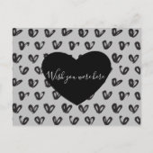 Gray Black Hearts Postkarte (Vorderseite)
