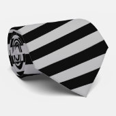 Gray Black Karo Neck Tie Krawatte (Gerollt)