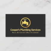 Gray Black Layers Gold Faucet Visitenkarte (Rückseite)